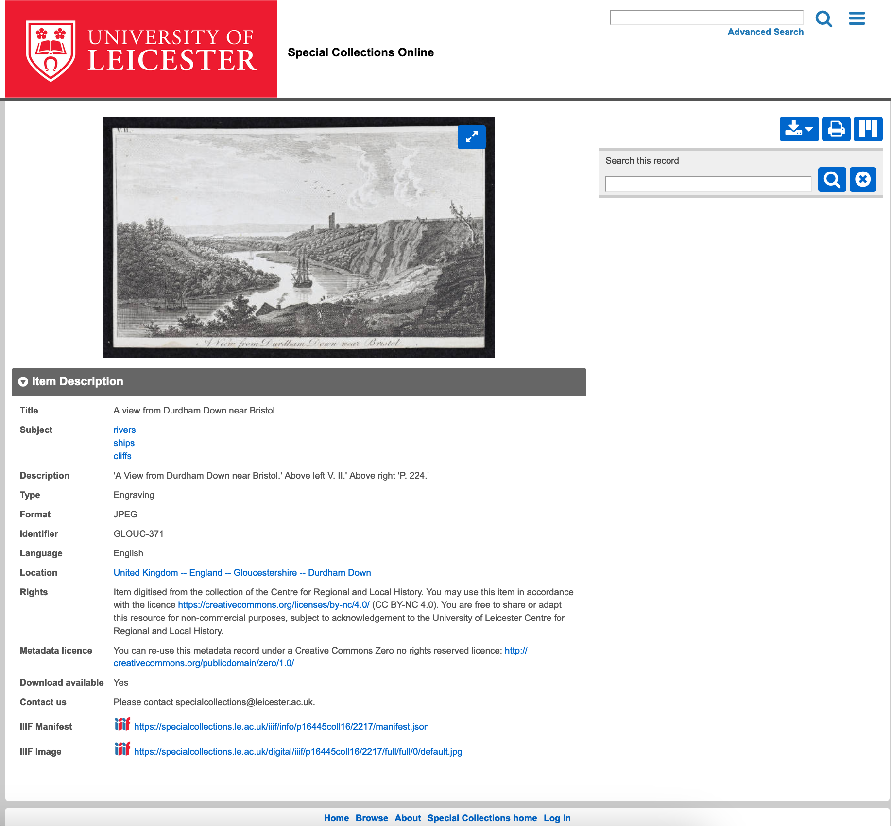 Screenshot of Leicester library catalogue